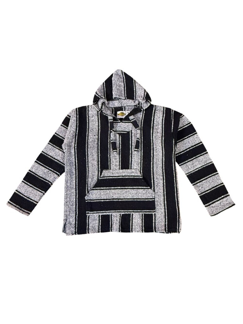 Vintage 1990s Y2K Earth Rags Beach Black White Knit Sweatshirt Made in Mexico